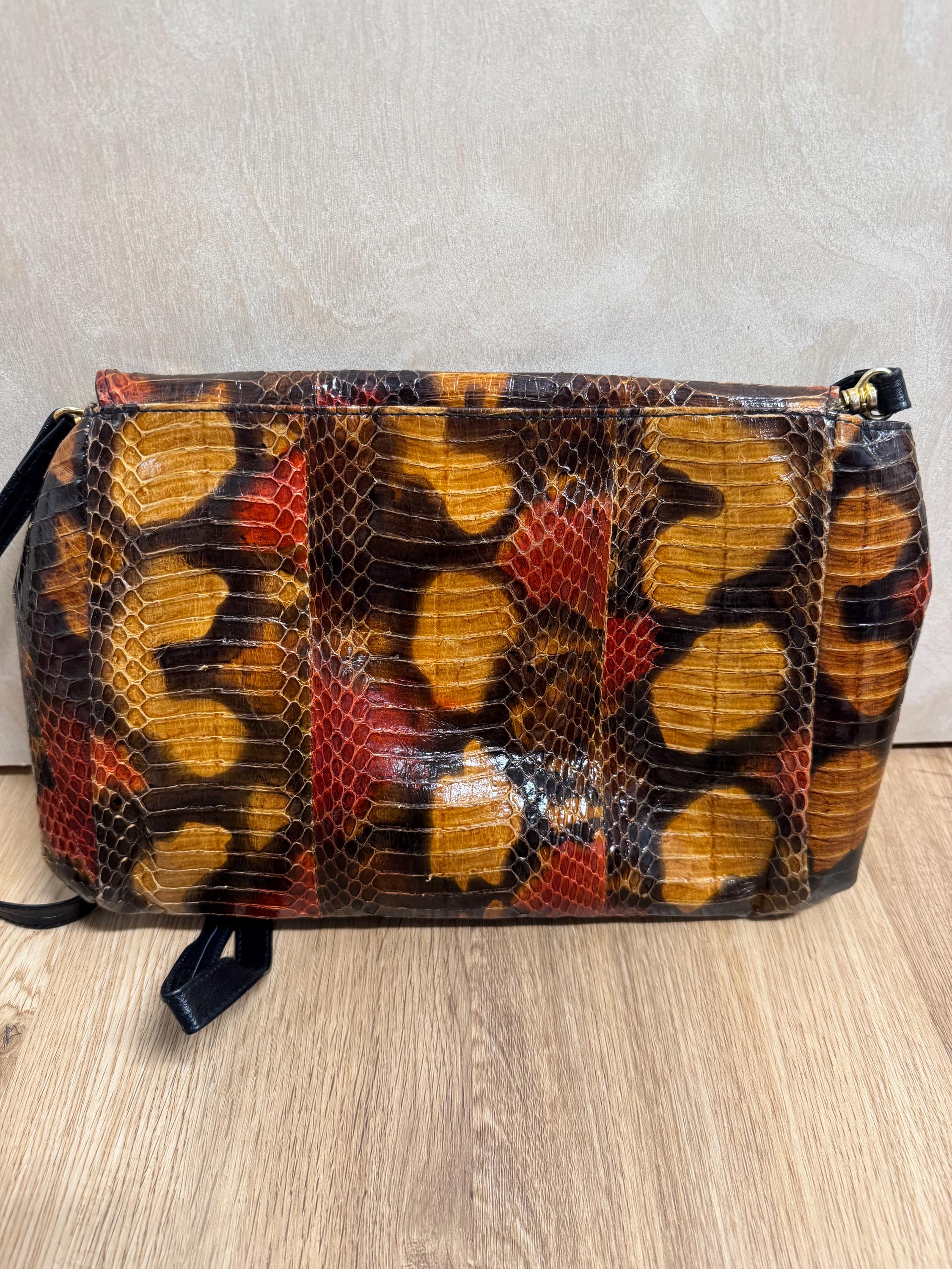 Vintage 70s Early 80s Python Style Snake Skin Purse Super 