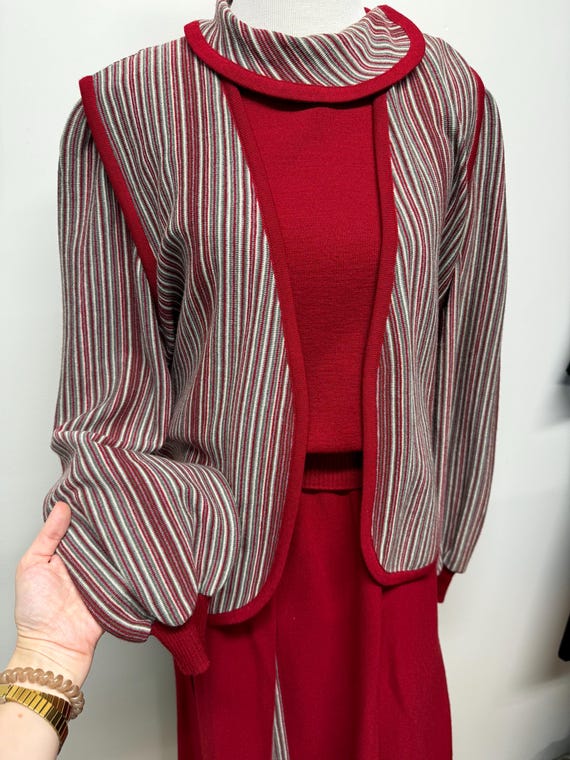 Vintage 70s Designer Nina Ricci Made in Italy 100% Pure Wool Beautiful Striped Skirt Top and Vest Set - Etsy Vintage 70s Designer Nina Ricci Made in Italy 100% Pure Wool Beautiful Striped Skirt Top and Vest Set - Etsy