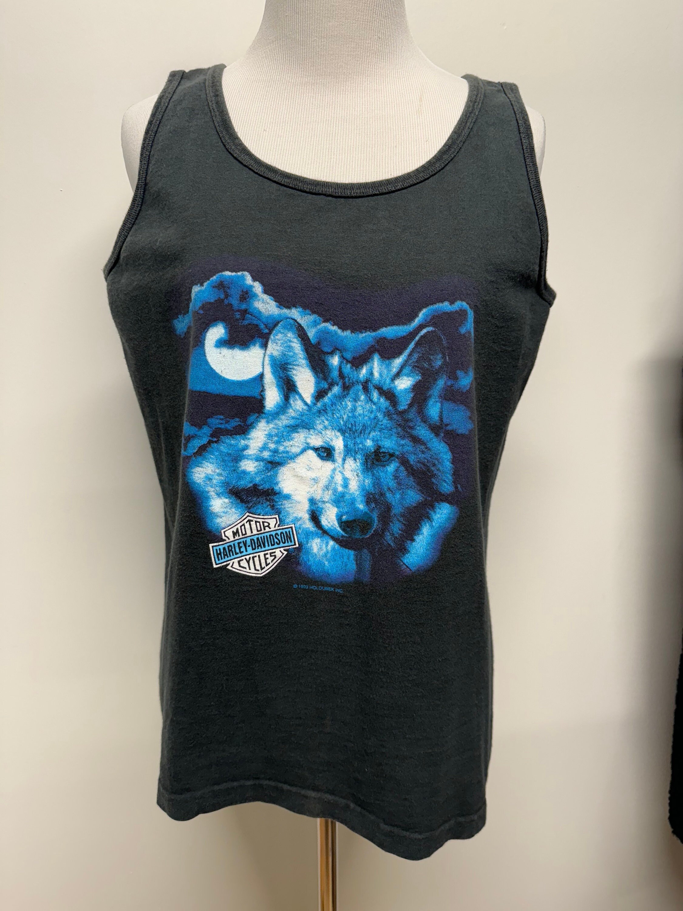 バイクウェア・装備 90s Harley-Davidson tank top Vintage 90s Harley Davidson Biker Tank Top Motorcycle Wolf and