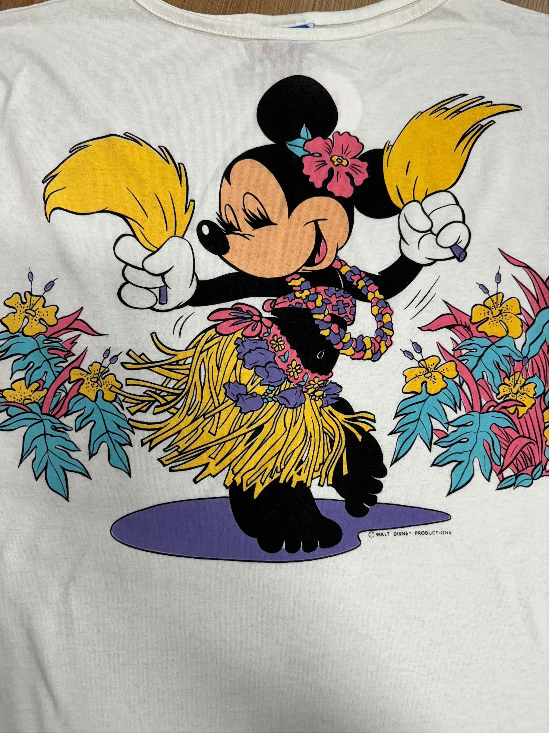 Vintage 80s 90s Graphic Minnie Mouse Tunic Tshirt Hula Girl