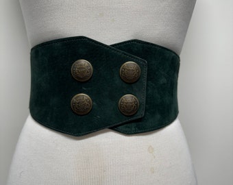 Vintage 80s STATEMENT Belt Vegan Leather Size S Belt 1980s  display picture 1