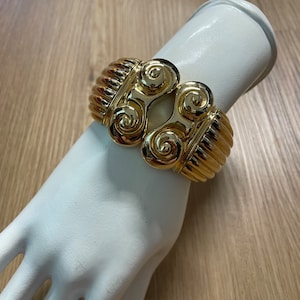 Vintage 80s designer bracelet clamp bracelet chunky bracelet columns Roman columns