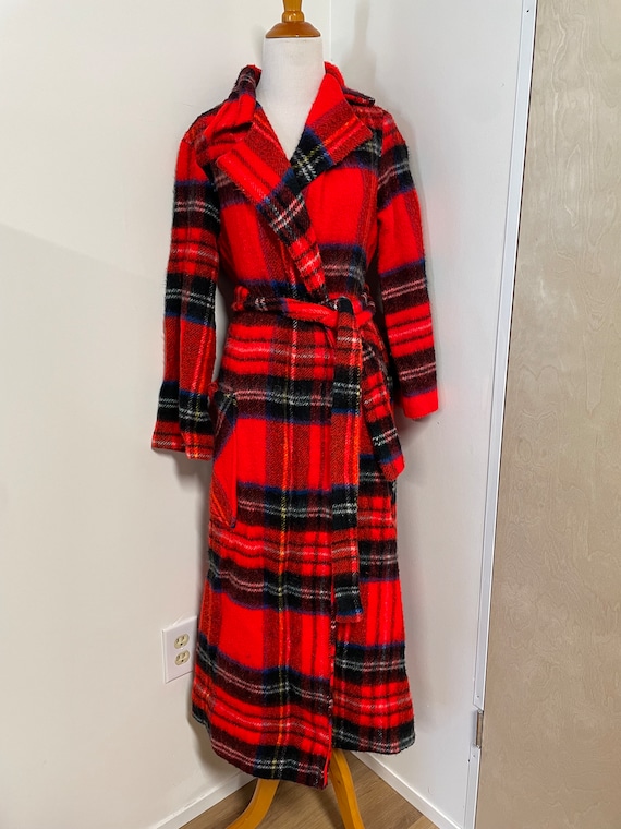 Vintage 60s 70s robe wrap coat coat trench style … - image 2