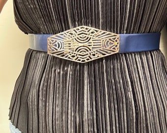 Vintage 50s 60s Gold Wire Wrapped Woven Belt Adjustable Size  display picture 1