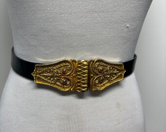 Vintage 70s 80s Accessocraft NYC Gold Metal Belt Buckle and