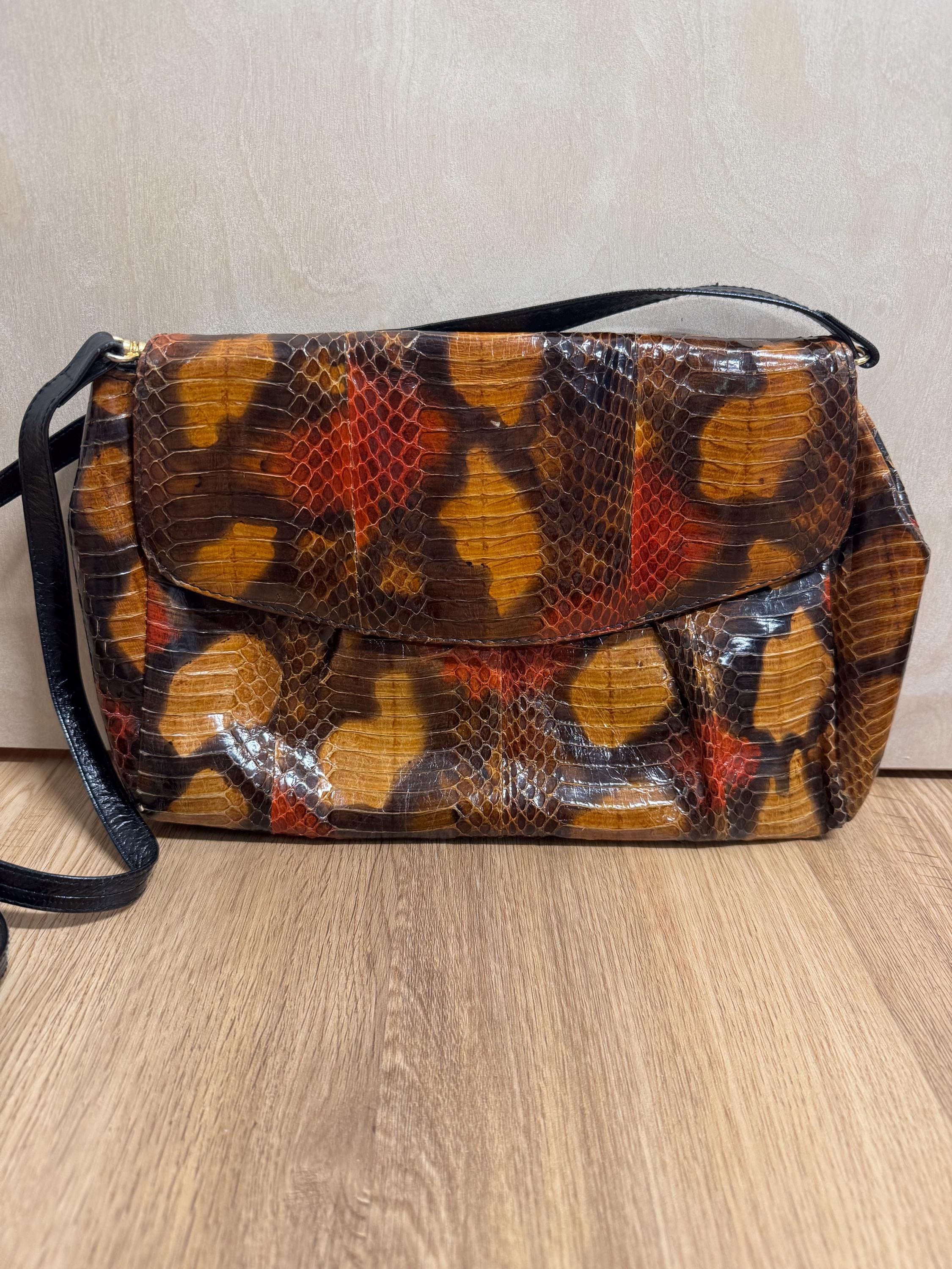 Vintage 70s Early 80s Python Style Snake Skin Purse Super Soft