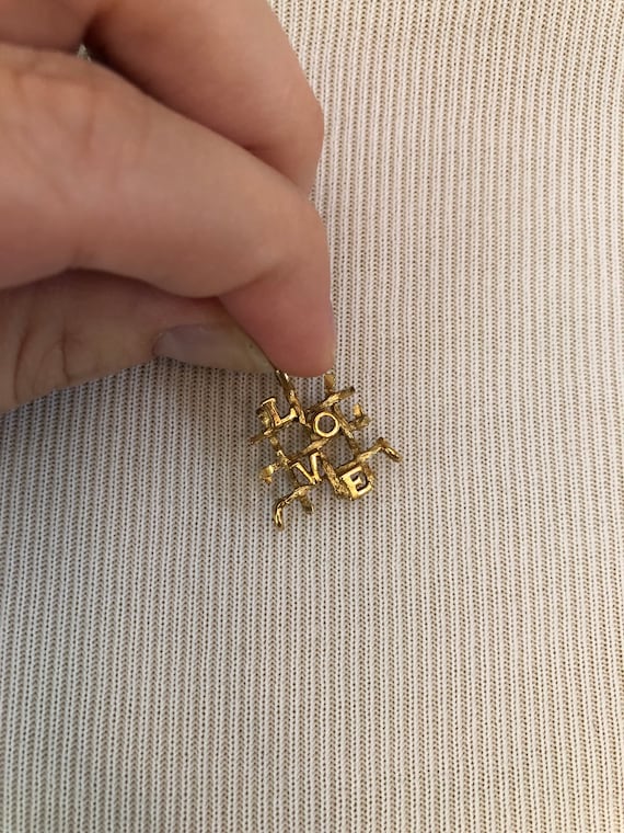 Vintage 70s 80s 10k gold plated love charm