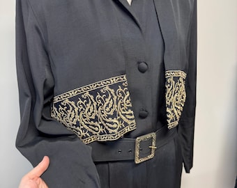 〔Vintage〕90s Black navy Simple suit デカ襟 Vintage〕90s Black navy Simple suit デカ襟 Vintage〕90s