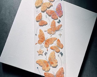 Cinta adhesiva de PET con forma de mariposa holográfica – Decoración para diarios, álbumes de recortes y agendas