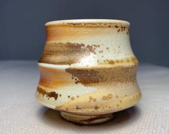 Wabi-Sabi Stoneware Tea Cup: Japanese Wood-Fired Pottery (100ml)