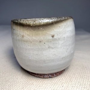 130ml - Studio Pottery Japanese Wabi Sabi Shino Ware Wood-Fired Kiln Fire Marks Stoneware Cup / Unique Handmade Japanese Tea and Coffee Cup