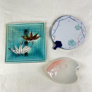 Handcrafted Japanese Studio Pottery Oribe Ware Ceramic Wasabi Plate, Unique Small Ceramic Plate, Japanese Incense Plate, Japanese Pottery