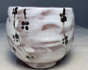 Wabi Sabi Shino Glaze Stoneware Tea Cup: Japanese Studio Pottery