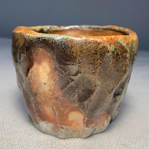 125ml - Handmade Wood-Fire Kiln Barrel Fired Organic Clay Hand-build Stoneware Cup/ Handmade Pottery Cup/ Wabi Sabi Ceramic Cup/ Art of Fire