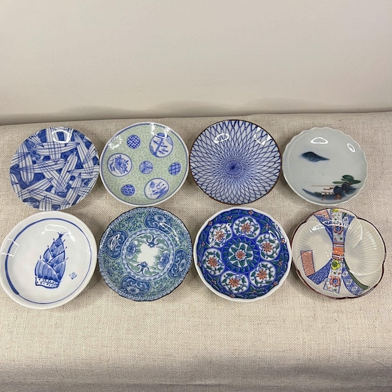 20th Century Vintage Japanese Under-glazed Painting Tea Cup Saucer / Small Dishes for Dips/ Japanese Saucer/ Ceramic Key Tray/ Made in Japan