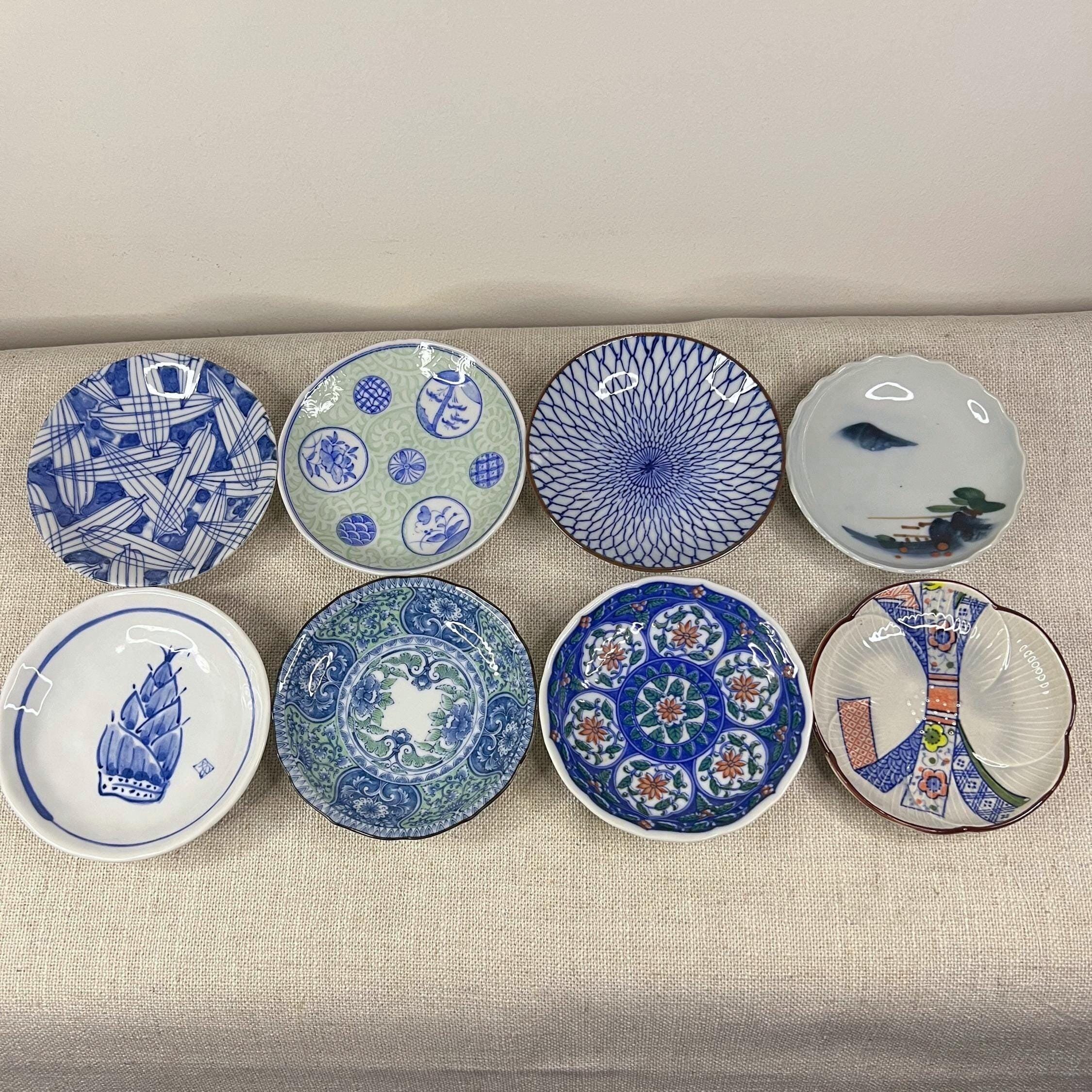20th Century Vintage Japanese Under-glazed Painting Tea Cup Saucer / Small Dishes for Dips/ Japanese Saucer/ Ceramic Key Tray/ Made in Japan