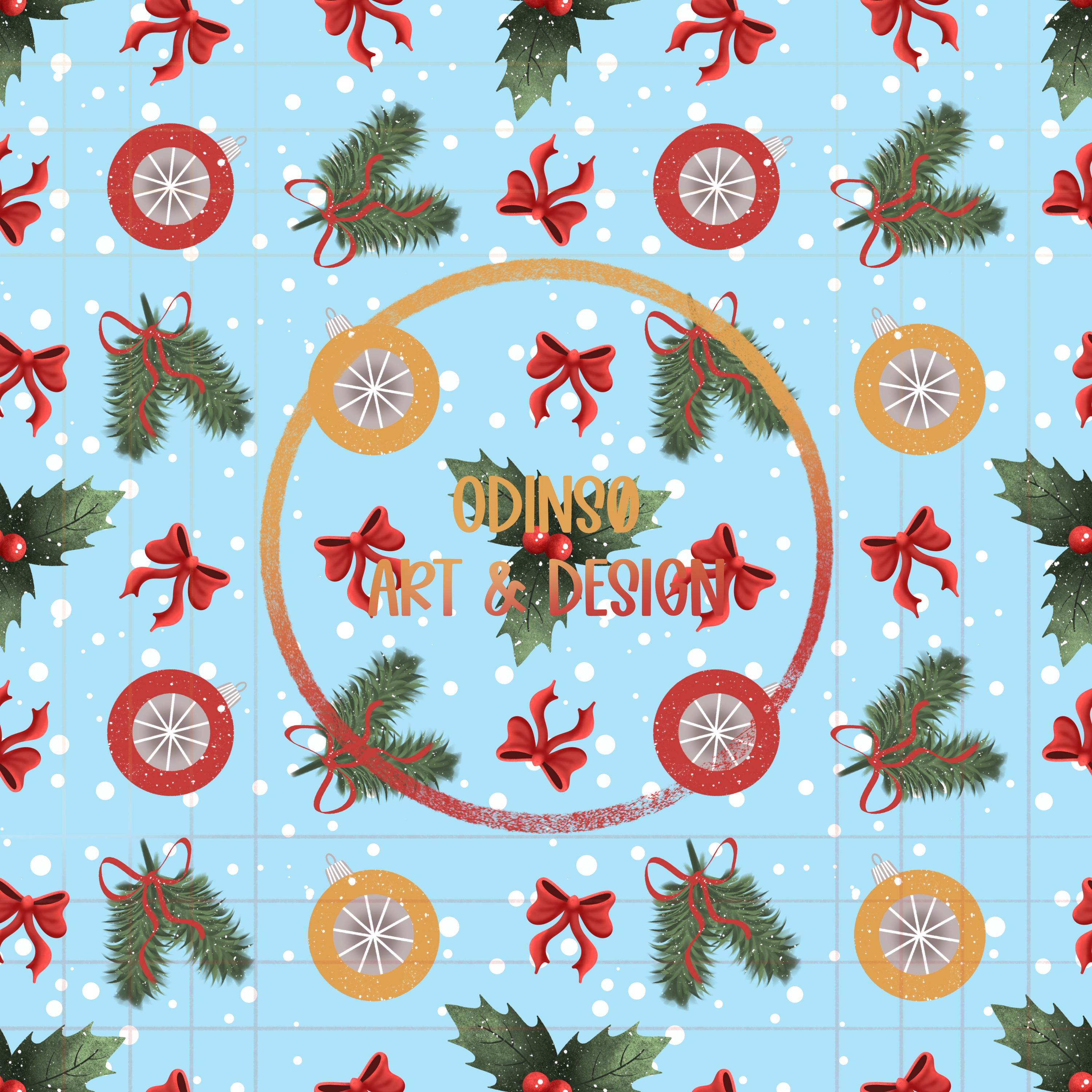 Vintage Christmas, Seamless Pattern