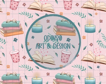 Book Lovers, seamless pattern