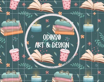 Book Lovers, seamless pattern