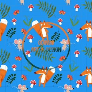 Renard des bois mignon, modèle sans couture