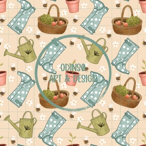 Jardinería, patrón sin costuras