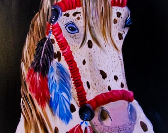 original appaloosa horse painting, appaloosa horse painting, leopard appaloosa horse painting, unique appaloosa horse painting, equine art