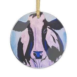 funny cow Christmas ornaments, spotted cow Christmas ornaments, cow Christmas tree decorations, spotted cow Acrylic Ornaments