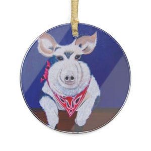 lustige Schweine Weihnachtsschmuck, lustige Schweine Weihnachtsbaum Dekoration, Bauernhof Thema Weihnachtsschmuck, lustige Schweine Acrylornamente