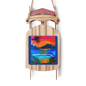 beach ornament, beach Christmas ornament, coastal Christmas ornament, beach themed Christmas ornaments, Sled Ornaments