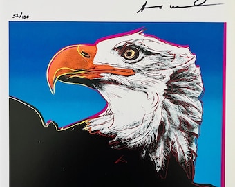 Andy Warhol - Bald Eagle 52/100 - Handsignierter Originaldruck mit Echtheitszertifikat und +3.500 USD Bewertung - Nummeriert