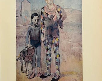Pablo Picasso - Two Saltimbanques with a Dog 10/100 - Hand Signed Original Print With COA and +3,500 USD Appraisal - Numbered