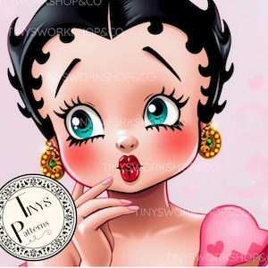 Betty Boop Tumbler Wrap, Betty Boop, Tumbler Wrap Png, 20oz Skinny Tumbler Wrap, Betty Boop designs, Y2K Tumbler wrap
