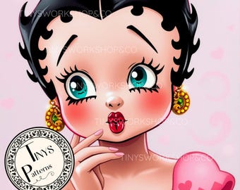 Betty Boop Tumbler Wrap: Seamless Y2K Design (PNG)