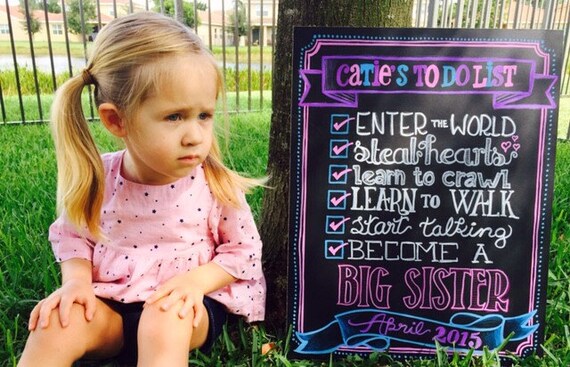 baby birth announcement chalkboard