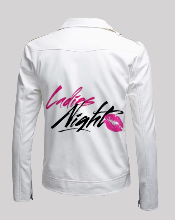 Frauen Weiße Jacke Damen Nacht Motorradjacke Damen Weiße Biker - Main Image