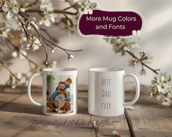 Bester Vater aller Zeiten Tasse Personalisierte Papa Fototasse Erstes Mal Papa Kaffeetasse Vatertagsgeschenk Mädchen Papa Tasse Benutzerdefinierte Papa Tasse 2024 Papa Tasse