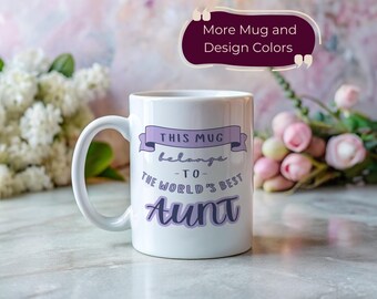 Welten beste Tante Becher Kundenspezifisches Geschenk für Tante Geburtstag Tante Geschenk von Nichte Neffe personalisierte Kaffeetasse Einzigartige Tante Geschenk