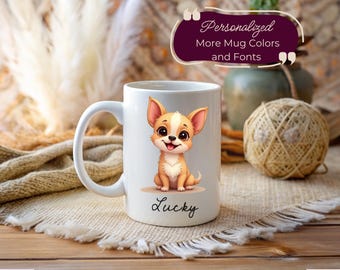 Chihuahua Personalized Mug, Chihuahua Custom Mug, Chihuahua Name Mug, Chihuahua Mom Gift, Chihuahua Dad Gift, Dog Personalized Mug