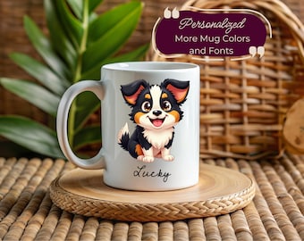 Personalized Border Collie Mug, Custom Dog Mug, Border Collie Mom & Dad Gift, Border Collie Coffee Cup, Border Collie Lover Gift