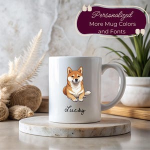 Custom Shiba Inu Mug, Personalized Dog Mug, Shiba Inu Name Mug, Shiba Inu Mom Gift, Shiba Inu Dad Gift, Shiba Dog Cup, Shiba Inu Gift