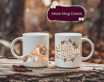 Leuke herfstmok beste vriend cadeau herfst keramische mok pompoen Spice latte mok Halloween mok egel mok Thanksgiving geschenken Paddenstoel mok