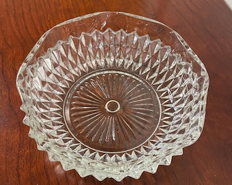 Vintage Indiana Glass Diamond Point Underplate, Mayo Bowl Replacement