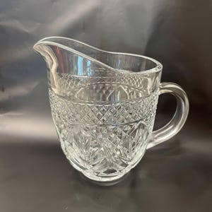 Cristal D&#39;Argues-Durand Clear Cut Creamer, Pattern: Antique Clear, 1990-2010, 4 inch, 8 oz.