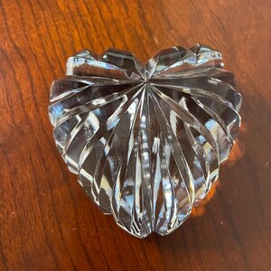 Heartshaped Crystal Paper Weight, 3”L x 3”Wx 2”H