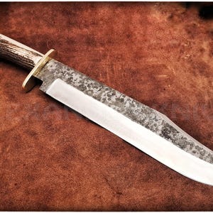 22&quot; Handmade D2 Steel Hunting Bowie Knife with Stag Handle Birthday Anniversary Wedding Personalized Gift For Him made in USA AK-36