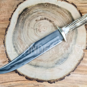 17&quot; Handmade D2 Steel Hunting Bowie Knife with Stag Handle Birthday Anniversary Wedding Personalized Gift For Him made in USA AK-43