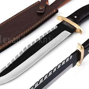 15&quot; Handmade D2 Steel Hunting Bowie Knife with Wood Handle Birthday Anniversary Wedding Christmas Personalized Gift For Him made in USA