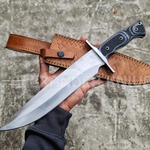 17.5&#39;&#39; Handmade D2 Steel Hunting Bowie Knife with Micarta Handle Birthday Anniversary Wedding Personalized Gift For Him made in USA