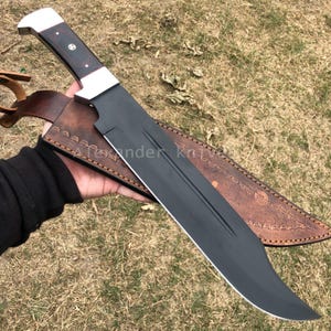 17&quot; Handmade D2 Steel Hunting Bowie Knife with Micarta Handle Birthday Anniversary Wedding Christmas Personalized Gift For Him made in USA
