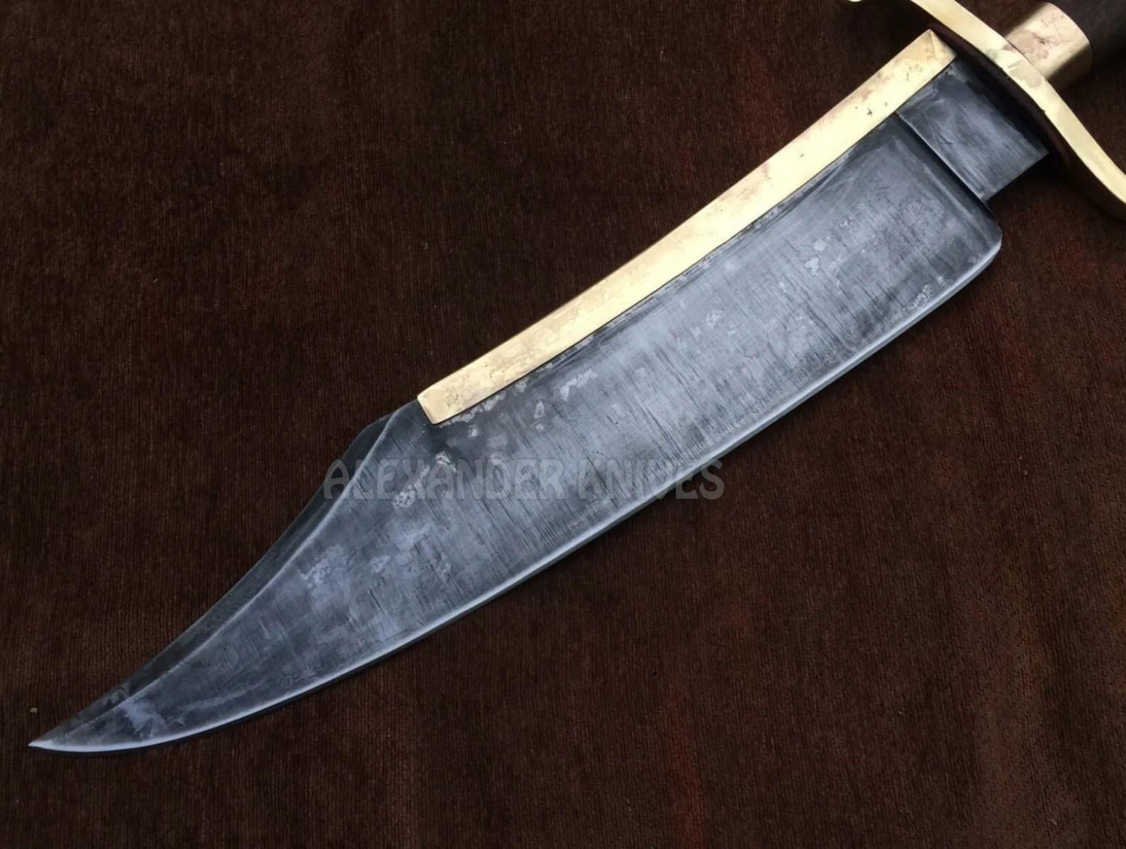 Premium Hunting Bowie Knife with D2 Steel Blade and Leather Sheath